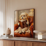 "Evening Read" - Havanese Vertical Framed Canvas - Dog Lover Wall Art