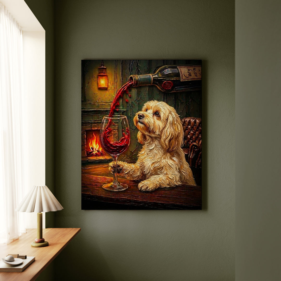 Havanese Wine & Woof Canvas