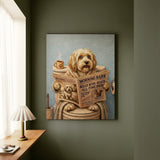 "Morning Business" - Havanese Vertical Canvas - Dog Lover Wall Art