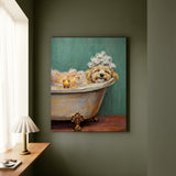 "Spa Day" - Havanese Vertical Canvas - Dog Lover Wall Art