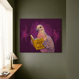 "How to Poop on People" - Funny Dove Horizontal Canvas - Humour Wall Art