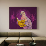 "How to Poop on People" - Funny Dove Vertical Framed Canvas - Humour Wall Art