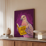 "How to Poop on People" - Funny Dove Vertical Framed Canvas - Humour Wall Art