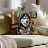 "Before Coffee" - Husky Pillow Cover - Dog Lover Home Decor