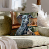 "Before Coffee" - Italian Greyhound Throw Pillow - Dog Lover Home Decor
