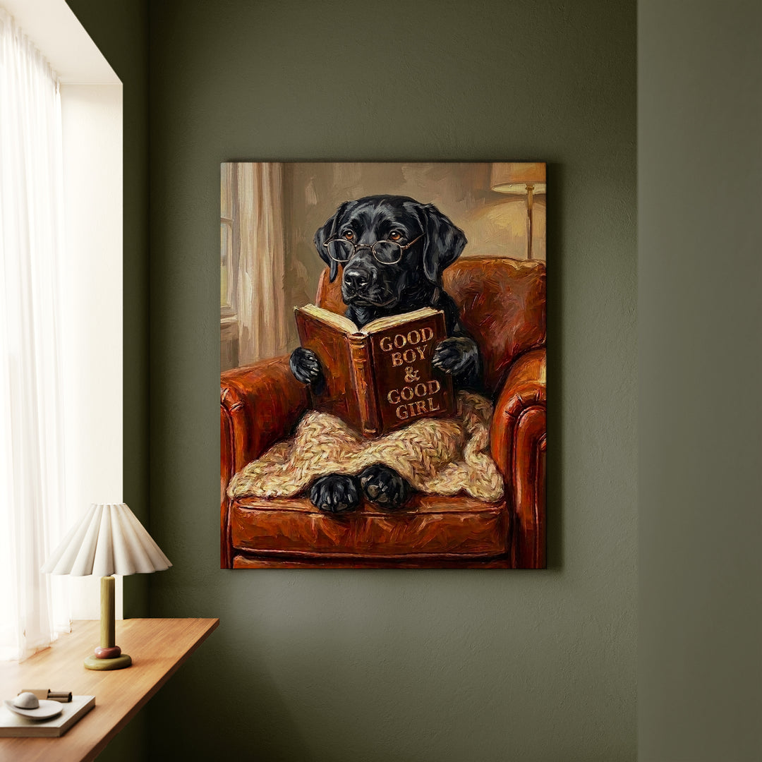 Labrador Evening Read Canvas