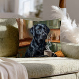 "Before Coffee" - Labrador Pillow Cover - Dog Lover Home Decor