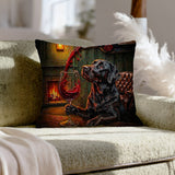 "Wine & Woof" - Labrador Throw Pillow - Dog Lover Home Decor