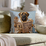 "Morning Business" - Mastiff Pillow Cover - Dog Lover Home Decor