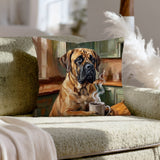 "Before Coffee" - Mastiff Pillow Cover - Dog Lover Home Decor