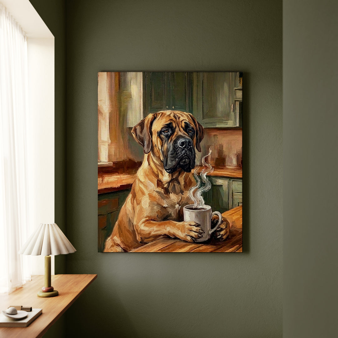 Mastiff Before Coffee Canvas