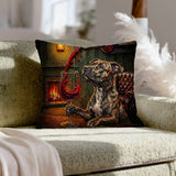 "Wine & Woof" - Pit Bull Throw Pillow - Dog Lover Home Decor