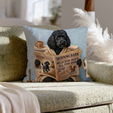 "Morning Business" - Poodle Pillow Cover - Dog Lover Home Decor