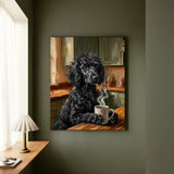 "Before Coffee" - Poodle Vertical Canvas - Dog Lover Wall Art