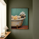"Spa Day" - Pug Vertical Canvas - Dog Lover Wall Art