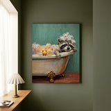 "Bubble Time" - Raccoon Vertical Canvas - Spirit Animal Wall Art