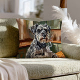 "Before Coffee" - Schnauzer Pillow Cover - Dog Lover Home Decor