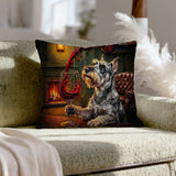 "Wine & Woof" - Schnauzer Pillow Cover - Dog Lover Home Decor