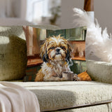"Before Coffee" - Shih Tzu Pillow Cover - Dog Lover Home Decor
