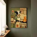 "Trad Wife Goals" - Cow Vertical Canvas - Dark Burnout Humor Wall Art
